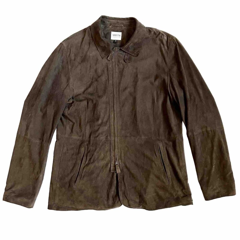 ARMANI COLLEZIONI Mens Goatskin Jacket Size 42 Brown